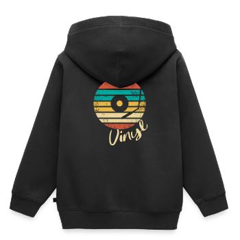 Vinyl Schallplatte - Kinder Premium Organic Hoodie - Schwarz - Hinten - AI Model Kid Male (0cm)