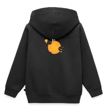 Plateau de fromages Fromages Fromages laitiers - Sweat Premium à capuche enfant bio - noir - Dos - AI Model Kid Male (0cm)
