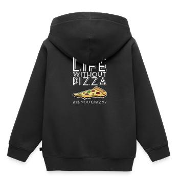 Pizza pizzeria fabricant de pizza - Sweat Premium à capuche enfant bio - noir - Dos - AI Model Kid Male (0cm)