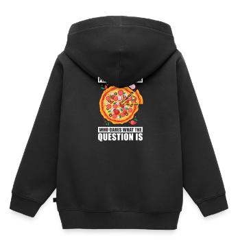 Pizza pizzeria fabricant de pizza - Sweat Premium à capuche enfant bio - noir - Dos - AI Model Kid Male (0cm)