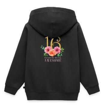 Sweet 16e anniversaire - Sweat Premium à capuche enfant bio - noir - Dos - AI Model Kid Male (0cm)