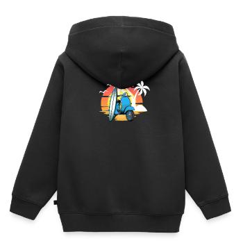Scooter scooter mobylette scooter - Sweat Premium à capuche enfant bio - noir - Dos - AI Model Kid Male (0cm)