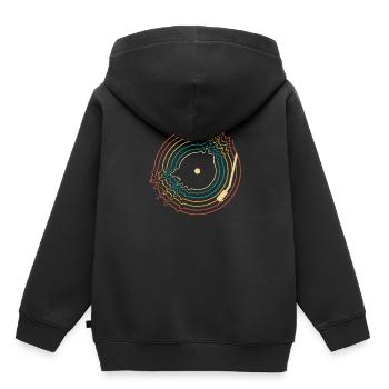 Retro Vinyl Record Record Collector - Kids Premium Organic Hoodie - black - Back - AI Model Kid Male (0cm)