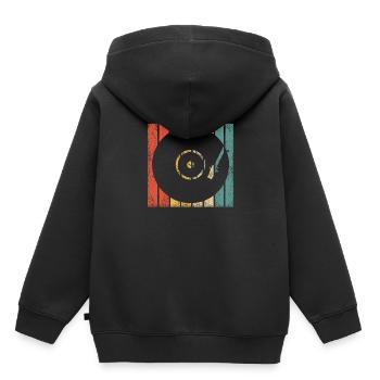 Retro Vinyl Record Record Collector - Kids Premium Organic Hoodie - black - Back - AI Model Kid Male (0cm)