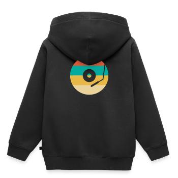 Retro Vinyl Record Record Collector - Kids Premium Organic Hoodie - black - Back - AI Model Kid Male (0cm)