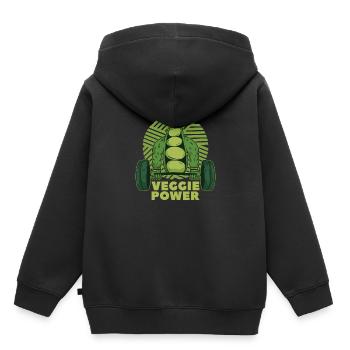 Veggie Gemüse Vegetarisch Vegetarier - Kinder Premium Organic Hoodie - Schwarz - Hinten - AI Model Kid Male (0cm)