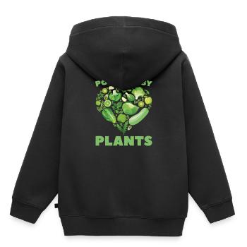 Veggie Gemüse Vegetarisch Vegetarier - Kinder Premium Organic Hoodie - Schwarz - Hinten - AI Model Kid Male (0cm)