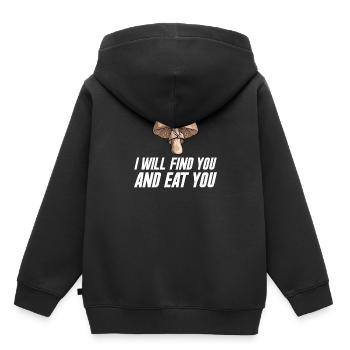 Champignons Cueilleurs de champignons Éponges Champignons Cueilleurs - Sweat Premium à capuche enfant bio - noir - Dos - AI Model Kid Male (0cm)