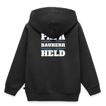 Bauherr - Kinder Premium Organic Hoodie - Schwarz - Hinten - AI Model Kid Male (0cm)