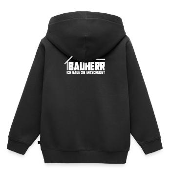 Bauherr - Kinder Premium Organic Hoodie - Schwarz - Hinten - AI Model Kid Male (0cm)