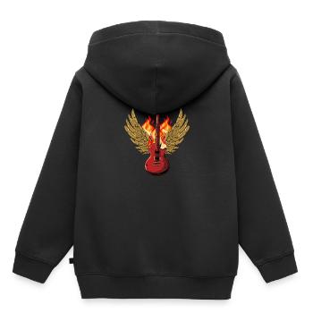Guitare électrique guitare - Sweat Premium à capuche enfant bio - noir - Dos - AI Model Kid Male (0cm)