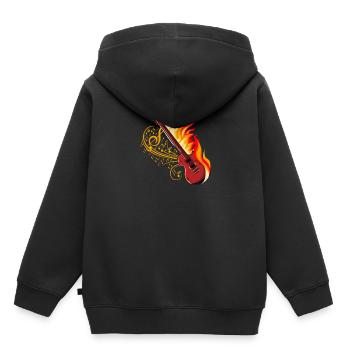 E-Gitarre Elektrogitarre Gitarrist Gitarre - Kinder Premium Organic Hoodie - Schwarz - Hinten - AI Model Kid Male (0cm)