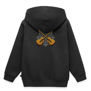 E-Gitarre Elektrogitarre Gitarrist Gitarre - Kinder Premium Organic Hoodie - Schwarz - Hinten - AI Model Kid Male (0cm)