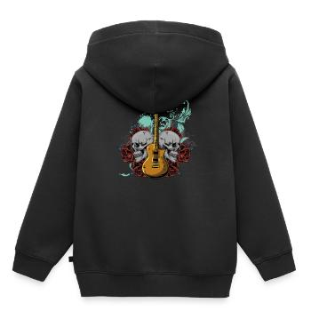Guitare électrique guitare - Sweat Premium à capuche enfant bio - noir - Dos - AI Model Kid Male (0cm)