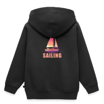 Seglen Segelboot Segler - Kinder Premium Organic Hoodie - Schwarz - Hinten - AI Model Kid Male (0cm)