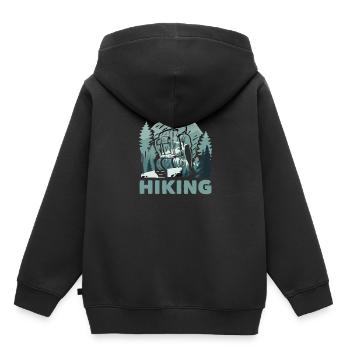 Randonneurs de trekking randonneurs - Sweat Premium à capuche enfant bio - noir - Dos - AI Model Kid Male (0cm)
