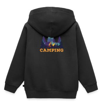 Camping Camping Campsite Camping - Kids Premium Organic Hoodie - black - Back - AI Model Kid Male (0cm)