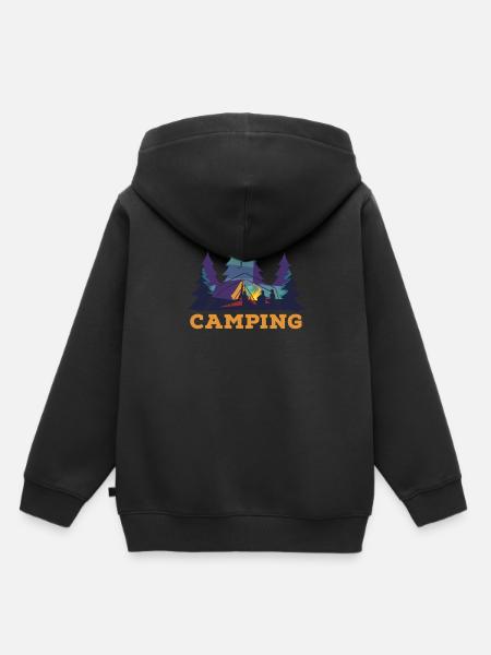 Camping Campen Zeltplatz Zelten - Kinder Premium Organic Hoodie - Schwarz