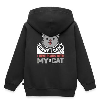 Katze Mietzekatze Hauskatze - Kinder Premium Organic Hoodie - Schwarz - Hinten - AI Model Kid Male (0cm)