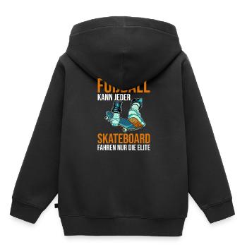 Skateboard Skateboarder Skater - Kinder Premium Organic Hoodie - Schwarz - Hinten - AI Model Kid Male (0cm)