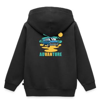 Camper Bus Caravan Camper Bus - Sweat Premium à capuche enfant bio - noir - Dos - AI Model Kid Male (0cm)