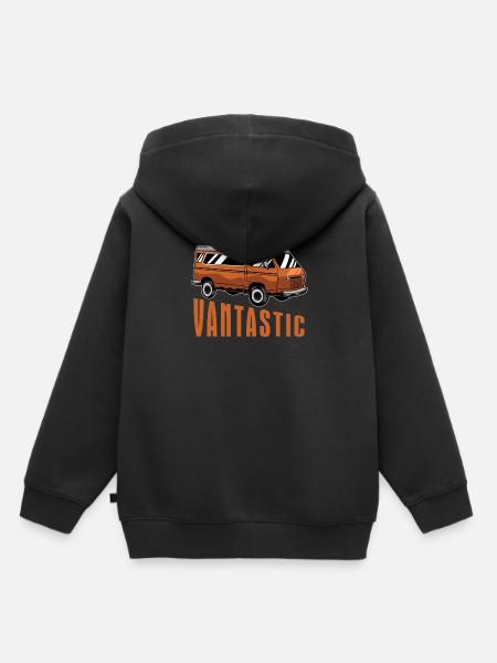 Camper Bus Caravan Camper Bus - Kinder Premium Organic Hoodie - Schwarz
