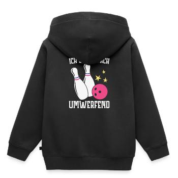 Bowling - Kinder Premium Organic Hoodie - Schwarz - Hinten - AI Model Kid Male (0cm)