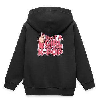 K-Pop Kpop K-Drama Korean Pop Musique - Sweat Premium à capuche enfant bio - noir - Dos - AI Model Kid Male (0cm)