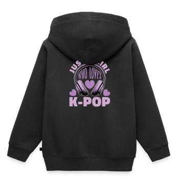 K-Pop Kpop K-Drama Korean Pop Musique - Sweat Premium à capuche enfant bio - noir - Dos - AI Model Kid Male (0cm)