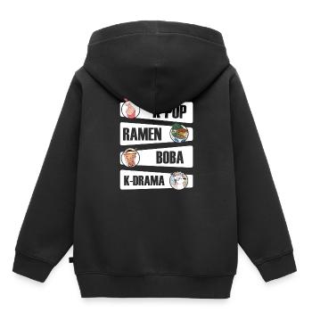 K-Pop Kpop K-Drama Korean Pop Musique - Sweat Premium à capuche enfant bio - noir - Dos - AI Model Kid Male (0cm)