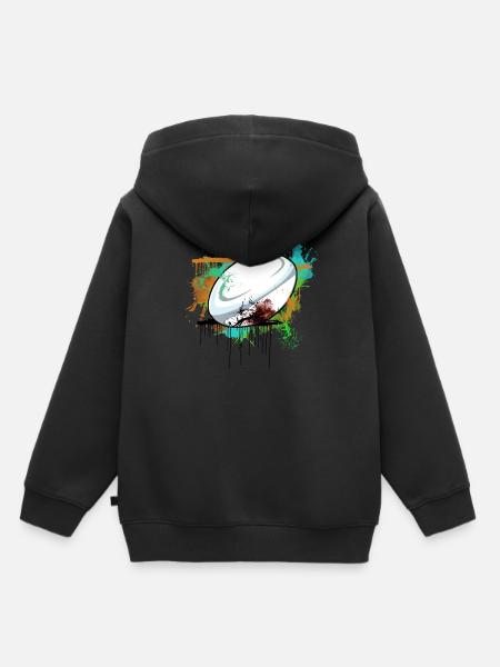 rugby - Felpa Premium con cappuccio bambino bio - nero