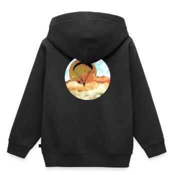 Paragliding Paragliding Paragliding Paragliding - Kids Premium Organic Hoodie - black - Back - AI Model Kid Male (0cm)