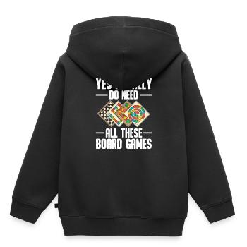 Brettspiel - Kinder Premium Organic Hoodie - Schwarz - Hinten - AI Model Kid Male (0cm)