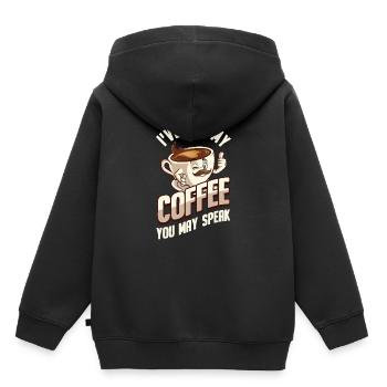Café buveurs de café Amateurs de café - Sweat Premium à capuche enfant bio - noir - Dos - AI Model Kid Male (0cm)