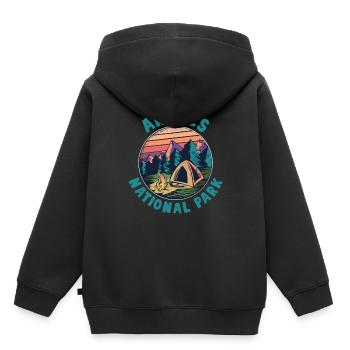 États-Unis États-Unis Parc national - Sweat Premium à capuche enfant bio - noir - Dos - AI Model Kid Male (0cm)