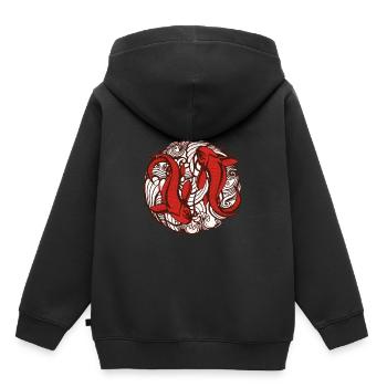 Poisson rouge japonais - Sweat Premium à capuche enfant bio - noir - Dos - AI Model Kid Male (0cm)