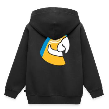 Papagei - Kinder Premium Organic Hoodie - Schwarz - Hinten - AI Model Kid Male (0cm)