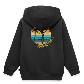 Beach-volley - Sweat Premium à capuche enfant bio - noir - Dos - AI Model Kid Male (0cm)