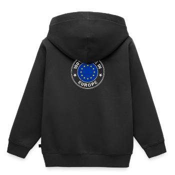 Europa EU - Kinder Premium Organic Hoodie - Schwarz - Hinten - AI Model Kid Male (0cm)