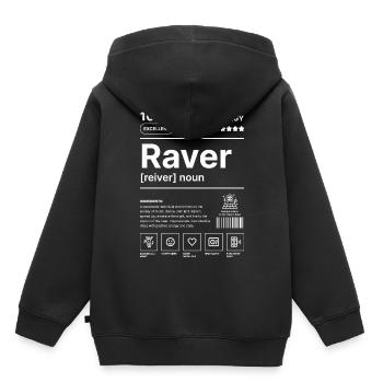 Raver Lifestyle White - Sweat Premium à capuche enfant bio - noir - Dos - AI Model Kid Male (0cm)