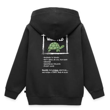 Wanted Turtle – Design drôle d’animal western - Sweat Premium à capuche enfant bio - noir - Dos - AI Model Kid Male (0cm)