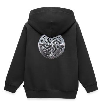 bouclier odin - Sweat Premium à capuche enfant bio - noir - Dos - AI Model Kid Male (0cm)