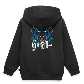 Grizzly Modern - Kids Premium Organic Hoodie - black - Back - AI Model Kid Male (0cm)