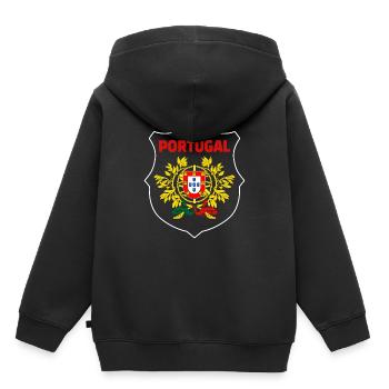 Portugal - Sweat Premium à capuche enfant bio - noir - Dos - AI Model Kid Male (0cm)