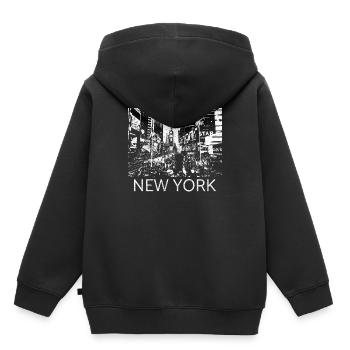 New York Times Square Metropolis cadeau Manhattan - Sweat Premium à capuche enfant bio - noir - Dos - AI Model Kid Male (0cm)