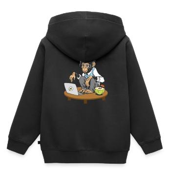 Progammers Monkey Code Monkey Coding Monkeys - Kids Premium Organic Hoodie - black - Back - AI Model Kid Male (0cm)