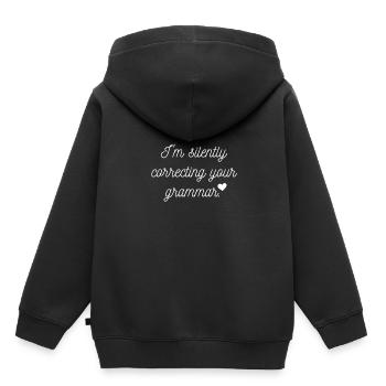 Corriger silencieusement votre dictée grammaticale - Sweat Premium à capuche enfant bio - noir - Dos - AI Model Kid Male (0cm)