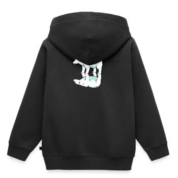 Ours polaire ours polaire heureux arctique malheureux - Sweat Premium à capuche enfant bio - noir - Dos - AI Model Kid Male (0cm)