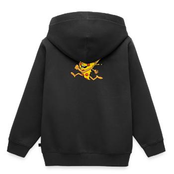 Pizza Liebe Pizzastück Pizzeria Salami Käse - Kinder Premium Organic Hoodie - Schwarz - Hinten - AI Model Kid Male (0cm)