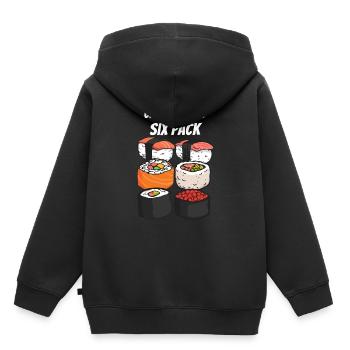 Sushi Sixpack Asiatische Küche Foodie Geschenk - Kinder Premium Organic Hoodie - Schwarz - Hinten - AI Model Kid Male (0cm)